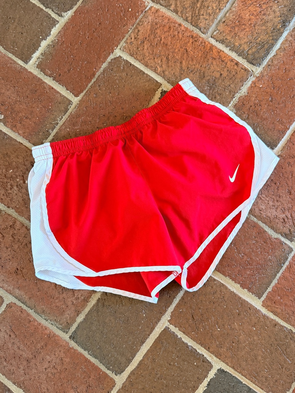 Nike Women's Red Athletic Shorts with White Trim
